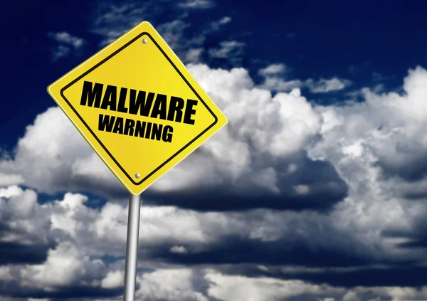Señal de advertencia de malware — Foto de Stock