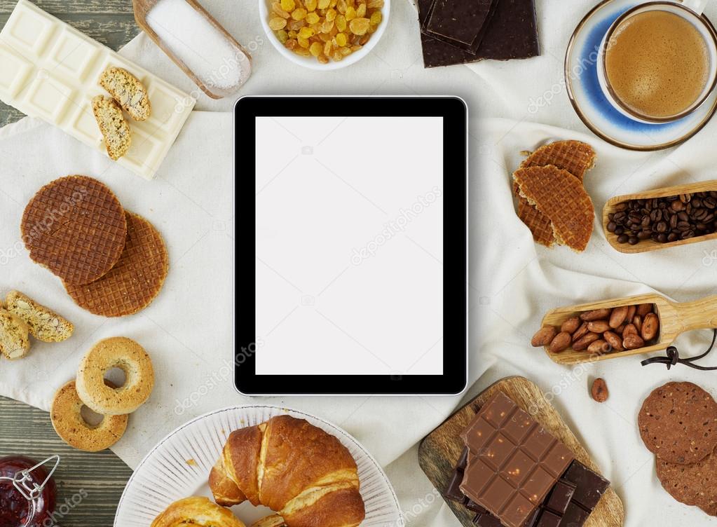 Making cookies with a digital tablet