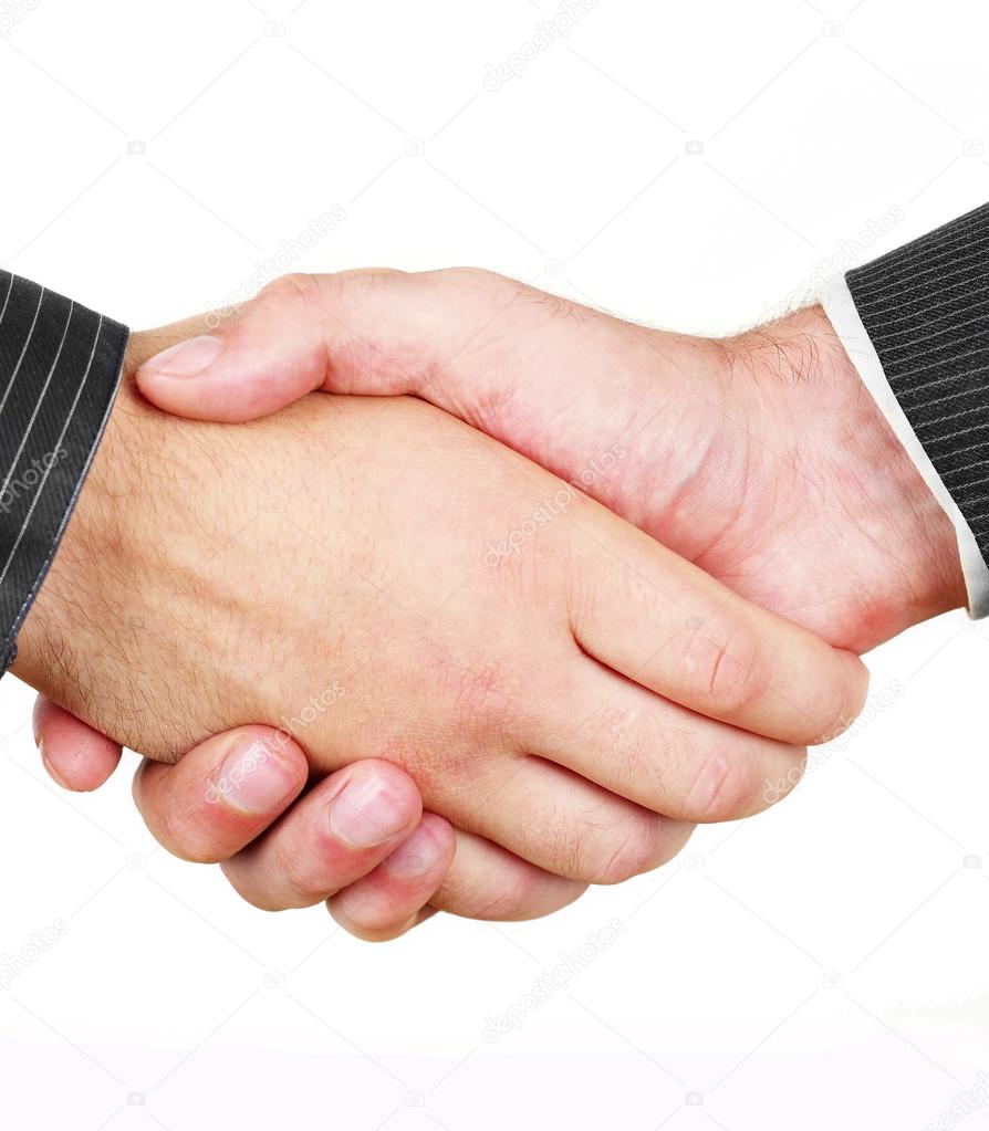 Handshake on white