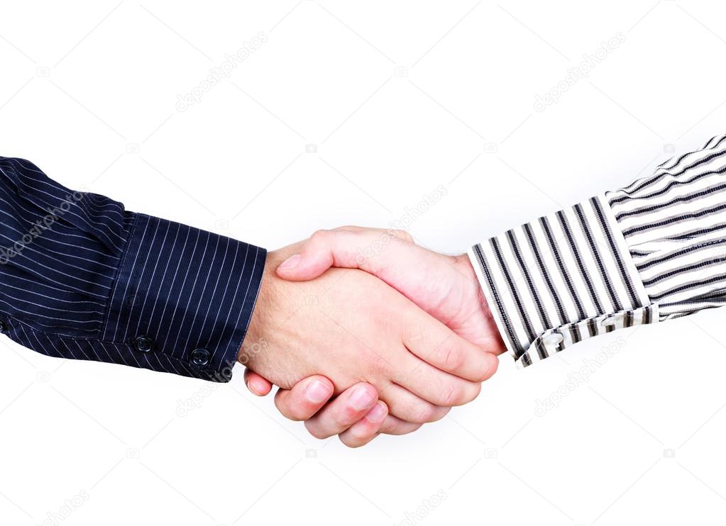 Handshake on white