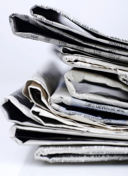 Newspapers stack close-up — Stock Photo, Image