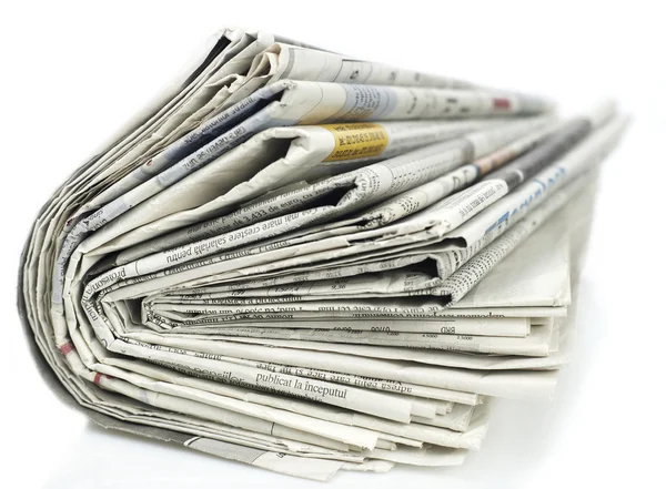 Newspapers stack on white — Stock Photo, Image