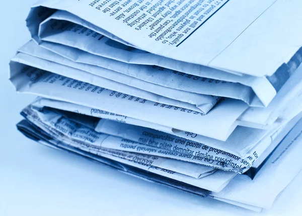 Newspapers stack close-up — Stock Photo, Image