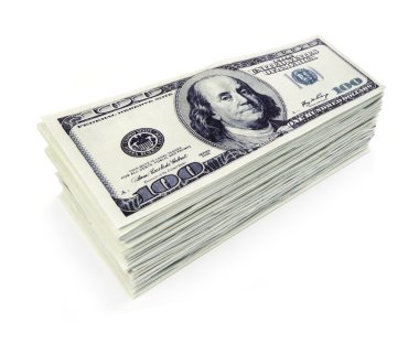 Stack of $100 bills clipart