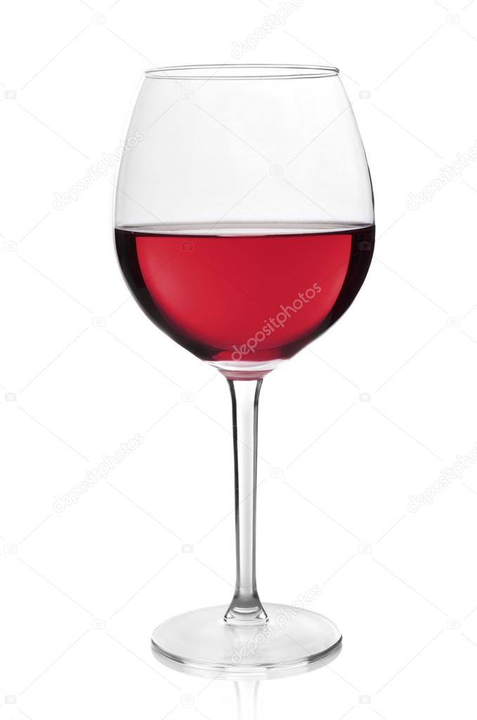 Wine glass on white