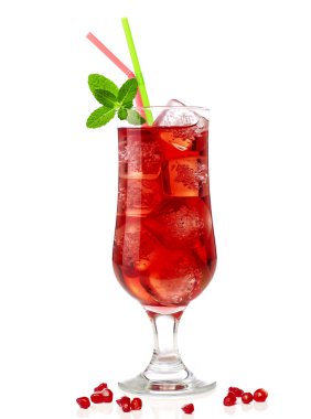 buz küpleri ile kokteyl kırmızı