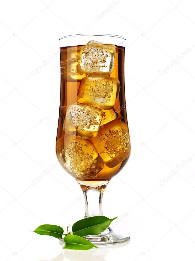 Ice tea with ice cubes