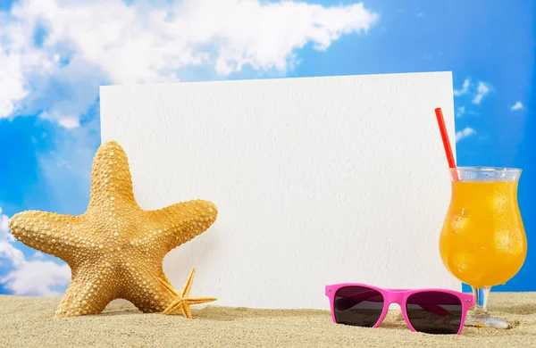 Banner de férias na praia — Fotografia de Stock