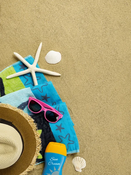 Strandszene mit Kopierraum — Stockfoto