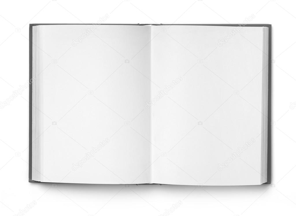 Open notebook on white