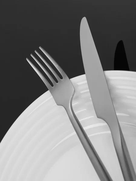 Akşam yemeği ayar siyah — Stok fotoğraf