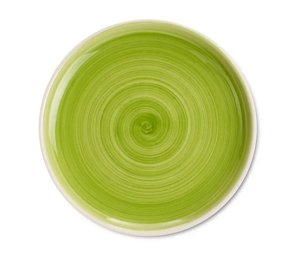 Green plate on white — Stock Photo, Image