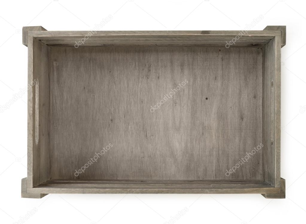 Wooden crate on white