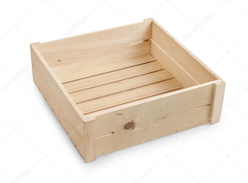 Wooden crate on white