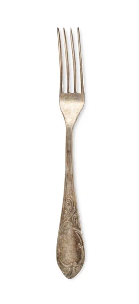 Vintage fork on white — Stock Photo, Image