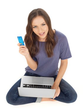 E-ticaret kavramı üzerinde beyaz