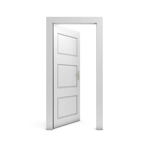 Open door on white — Stock Photo, Image