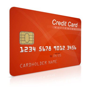 Credit card on white