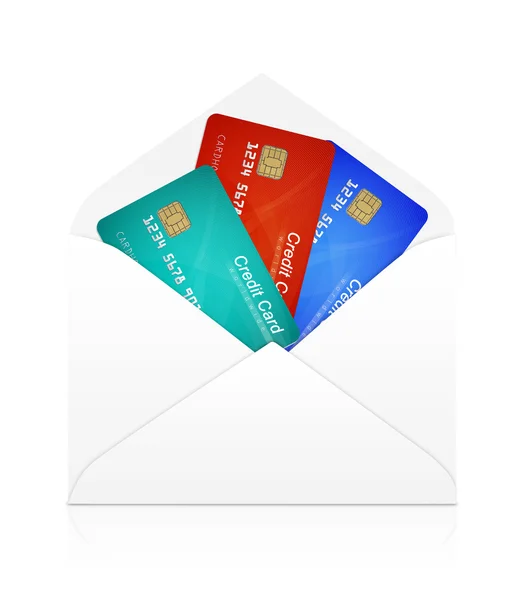 Cartes de crédit dans l'enveloppe — Photo