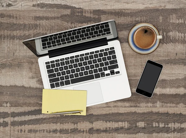 Laptop auf Arbeitstisch — Stockfoto