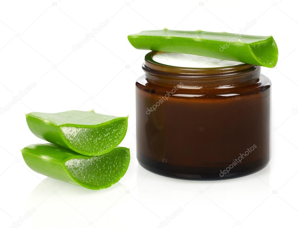 Aloe vera and cream bottle