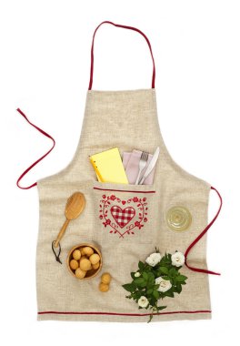 Beyaz mutfak önlük