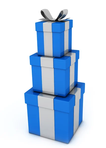 Blaue Geschenkboxen — Stockfoto