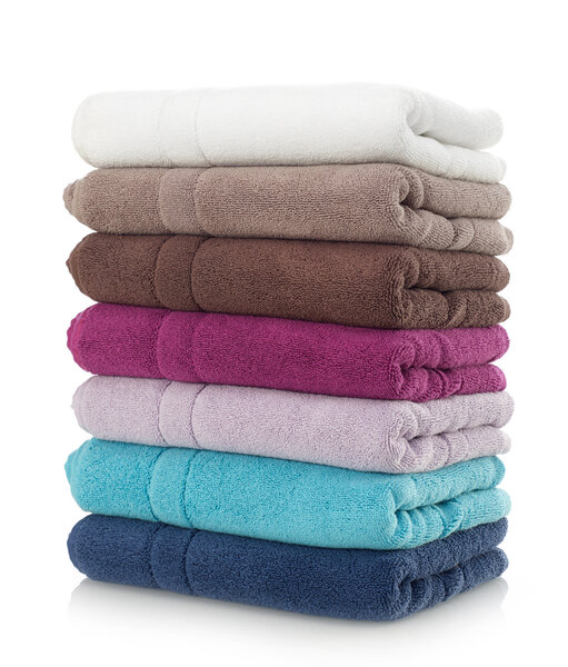 Towels stack on white