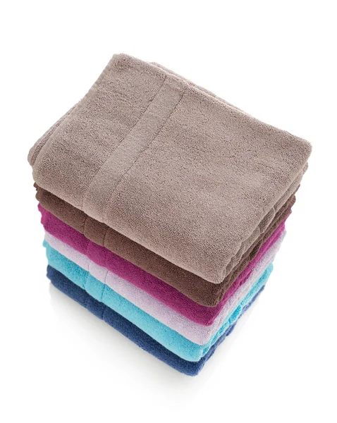 Towels stack on white — Stock Photo, Image