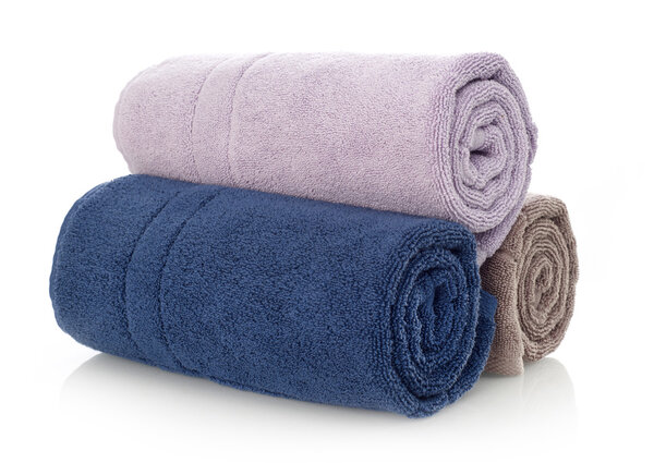 Clean towels on white