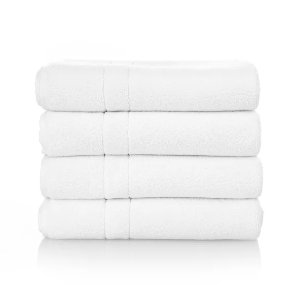 Белые полотенца на белом — стоковое фото