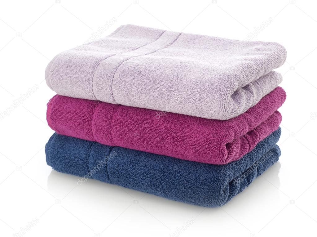 Towels stack on white