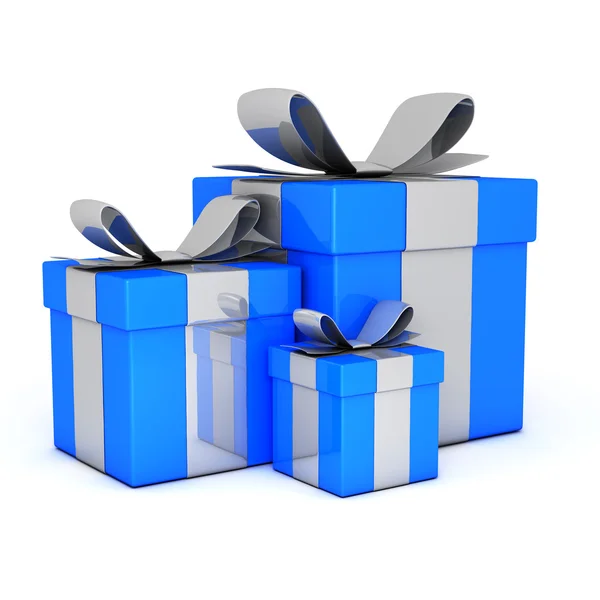 Boîtes cadeaux bleues — Photo