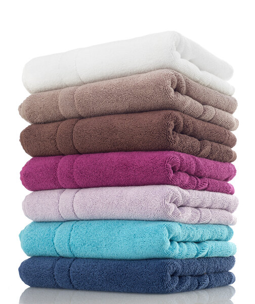 Towels stack on white