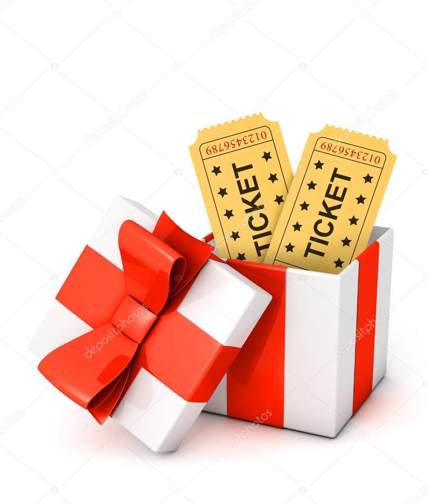Gift tickets on white