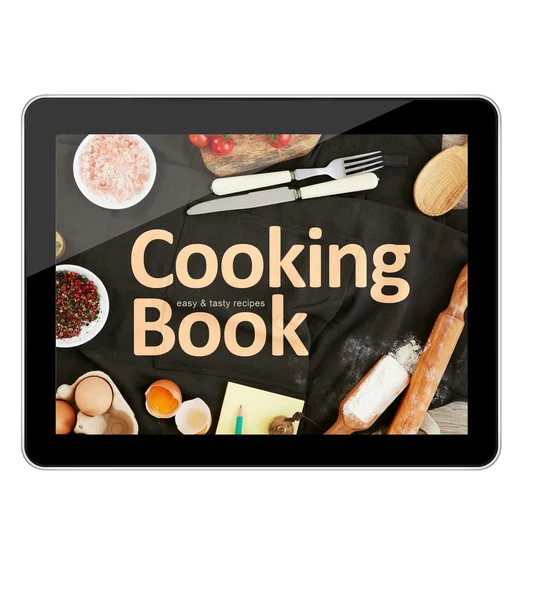 Ψηφιακή δισκίο βιβλίου μαγειρικής — Φωτογραφία Αρχείου