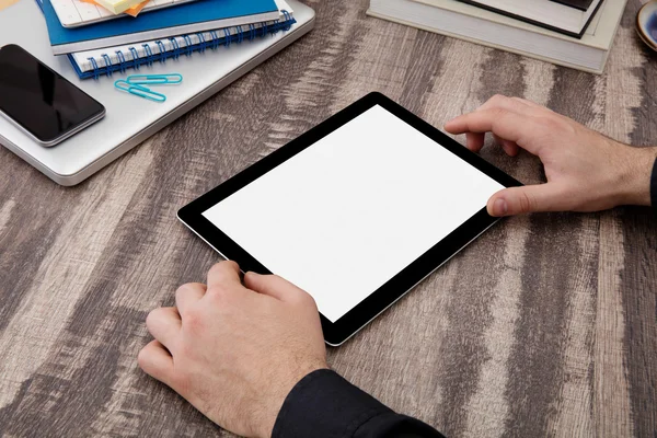 Digital Tablet på skrivbord — Stockfoto