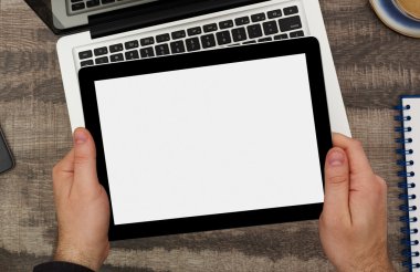 Adam dijital tablet ile boş ekran kullanma