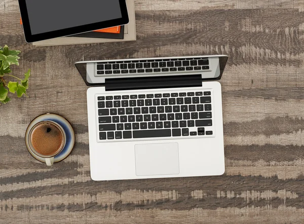 Laptop on working desk — Stock Photo, Image