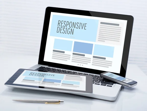 Responsive Design auf Geräten — Stockfoto