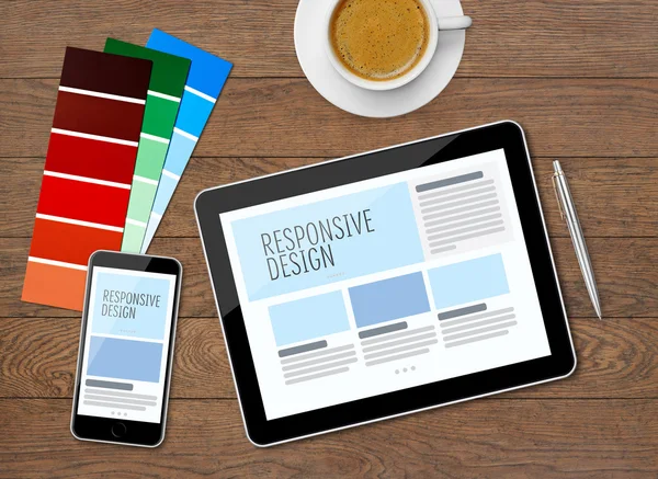 Responsive ontwerp op mobiele apparaten — Stockfoto