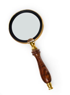 Magnifying glass on white clipart