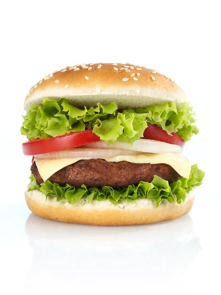 Cheeseburger on white — Stock Photo, Image