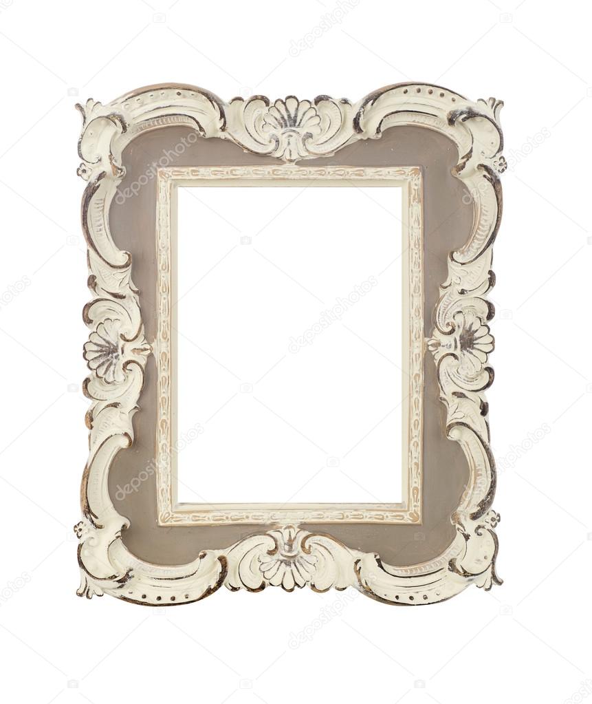 Old frame on white