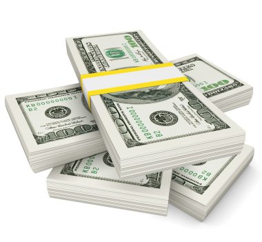 Dollars stack on white clipart