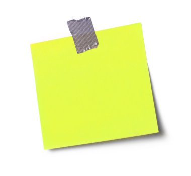 Beyaz üzerine yapışkanlı not