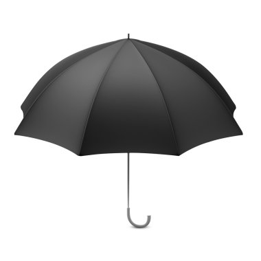 Beyaz üstüne siyah bir şemsiye