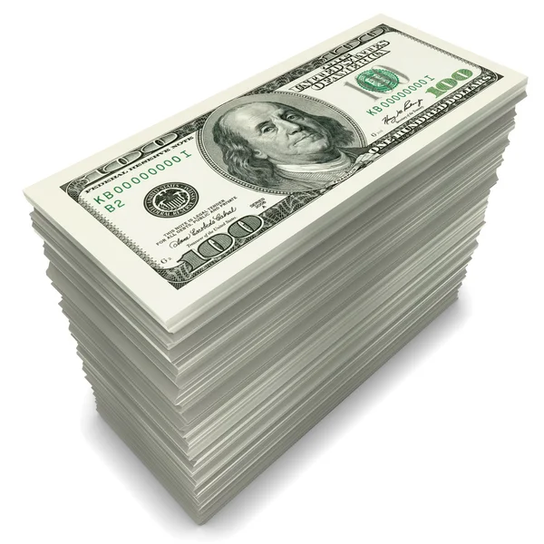 Pilha de dinheiro em branco — Fotografia de Stock