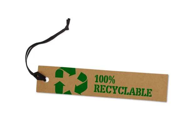 Rótulo de reciclagem em branco — Fotografia de Stock