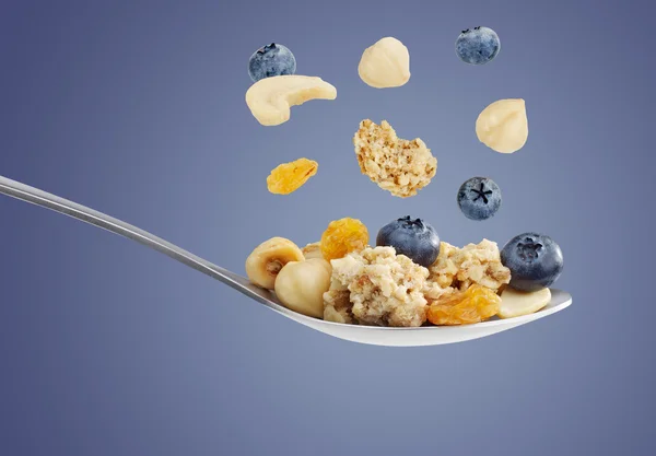 Desayuno de cereales en una cuchara —  Fotos de Stock